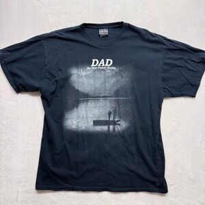 DAD My Best Fishin Buddy T Shirt Black Adult‎ Graphic Tee